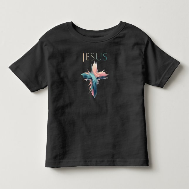 Göttliche Pinselstriche: Das kunstvolle Kreuz Jesu Kleinkind T-shirt (Vorderseite)