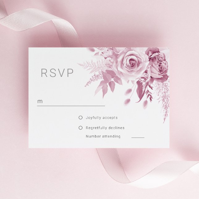 Göttliche Rosa-Rose-Hochzeit RSVP Karte (Von Creator hochgeladen)