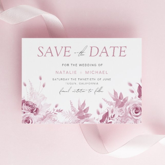 Göttliche Rosa-Rose-Hochzeit Save The Date (Von Creator hochgeladen)