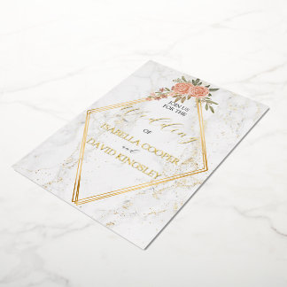 Göttliche Rose Gold Blush Bloral I Hochzeit Einlad Folieneinladung