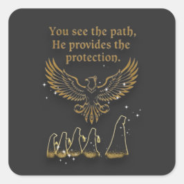Göttliche Sicht spirituelle Accessoire-Kollektion Quadratischer Aufkleber
