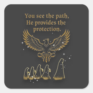 Göttliche Sicht spirituelle Accessoire-Kollektion  Quadratischer Aufkleber
