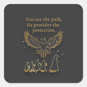 Göttliche Sicht spirituelle Accessoire-Kollektion  Quadratischer Aufkleber