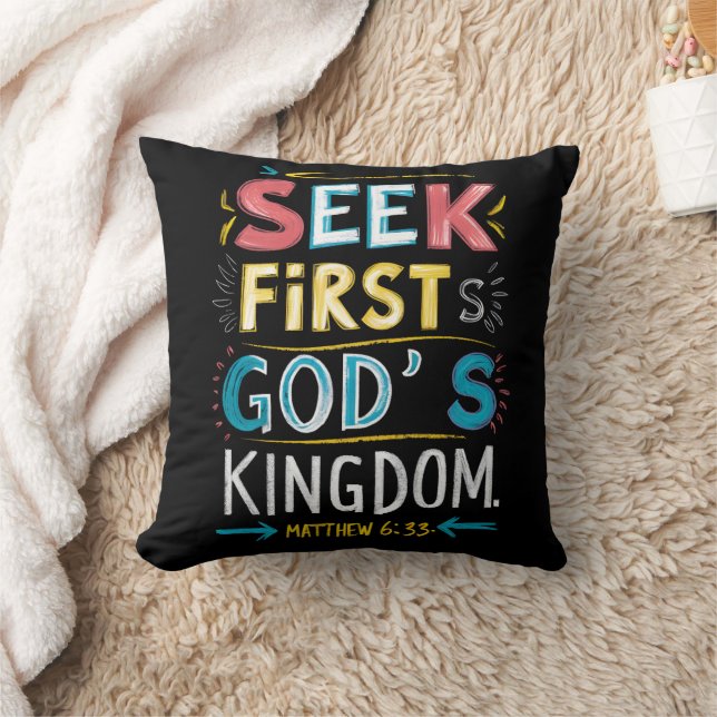 Göttliche Suche: Seek First Gods Kingdom Kissen (Decke)