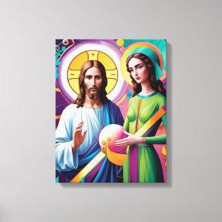 Göttliche Verbindung: Jesus und die Mars Leinwanddruck