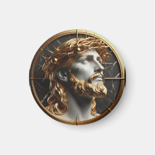 Göttliche Verzierung Jesus blickt in den Himmel Magnet