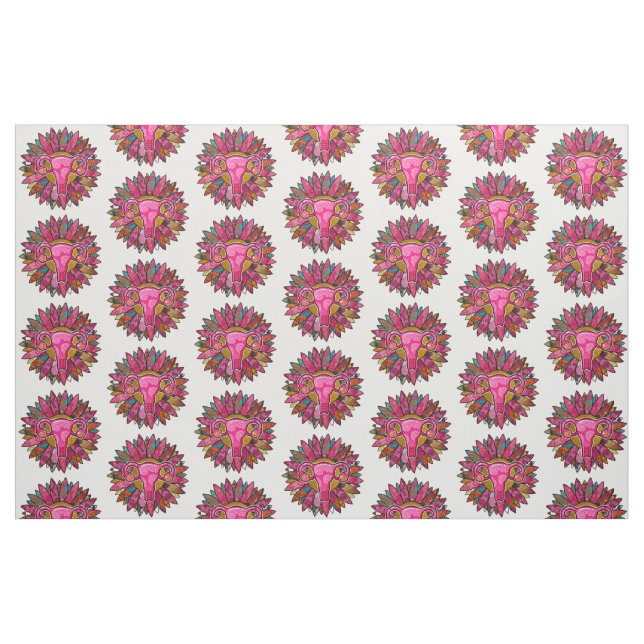 Göttliche Weibchen Uterus Blumendesign Stoff (Fat Quarter (45,7 x 55,9 cm))