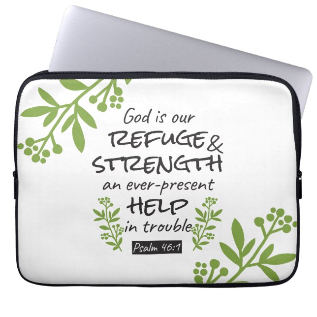 Göttliche Zuflucht - Psalm 46:1 für spirituellen K Laptopschutzhülle (Vorderseite)