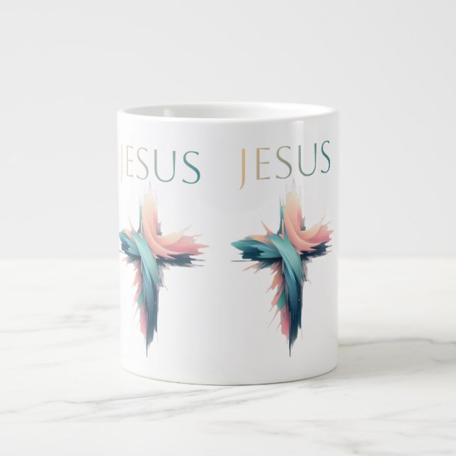Göttlicher Ausdruck: Das Kreuz Jesu im Abstrakten Jumbo-Tasse (Vorderseite)