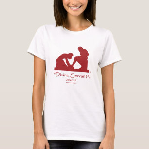 "Göttlicher Bedienstet-" T - Shirt-Kirschrot-Logo T-Shirt