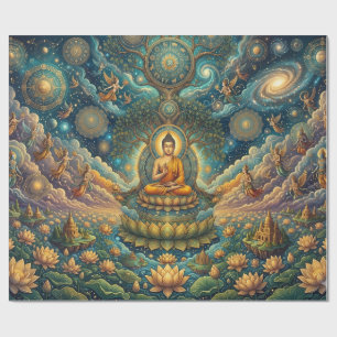 Göttlicher Buddha in tiefer Meditation Fine Art Ge Geschenkpapier