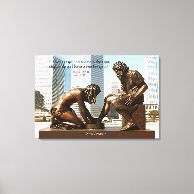 "Göttlicher Diener" Städtische Skulptur Canvas Pri Leinwanddruck (Vorderseite)
