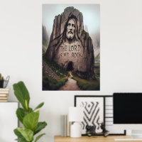 Göttlicher Felsen: Jesus graviert den Herrn ist me