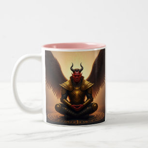 "Göttlicher Gamerbalance: Teufelsgelenke-Cup-Desig Zweifarbige Tasse