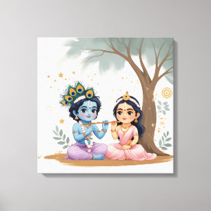 Göttlicher Radha Krishna Leinwanddruck Spirituel