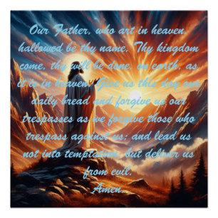 Göttlicher Sonnenuntergang: Lord's Gebet Inspirati Poster