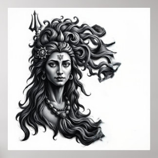 Göttlicher Tanz: Shiva Kohle Kunst Poster