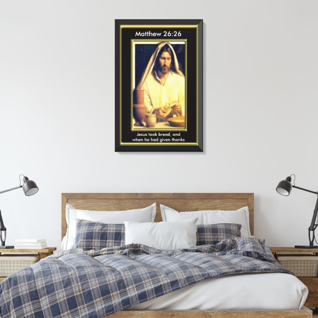 Göttliches Abendbrot mit Jesus Leinwanddruck (Insitu (Schlafzimmer))
