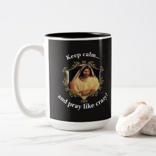 Göttliches Abendbrot mit Jesus Zweifarbige Tasse