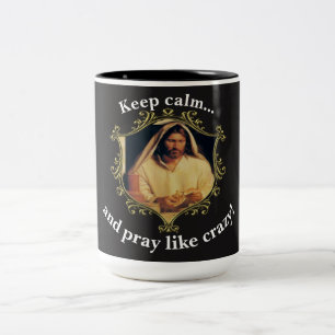 Göttliches Abendbrot mit Jesus Zweifarbige Tasse