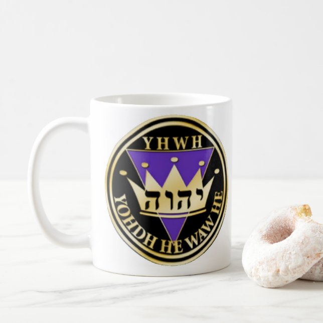 Göttliches Schwarz und Gold Kaffeetasse (Mit Donut)