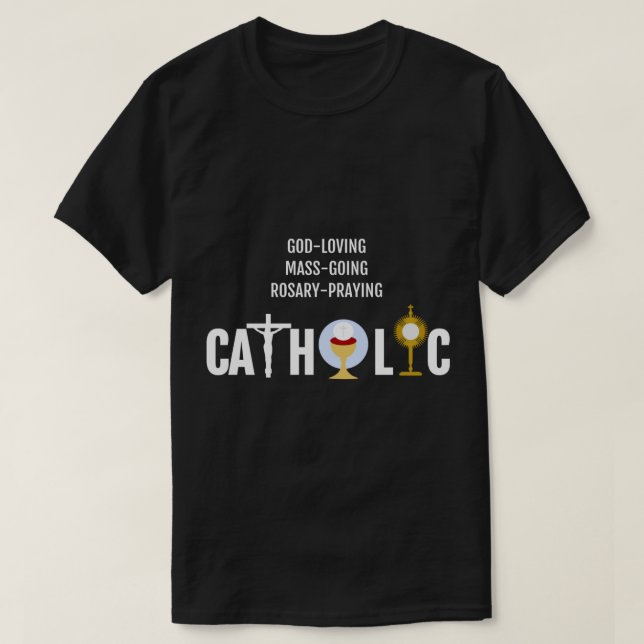 GottLiebe MasseGoing Rosary katholic T-Shirt (Design vorne)