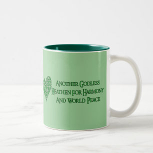 Gottlos für Weltfrieden Zweifarbige Tasse