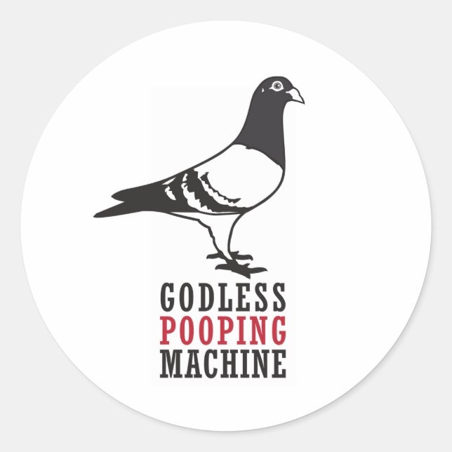 Gottlose kackende Maschine Runder Aufkleber (Vorderseite)