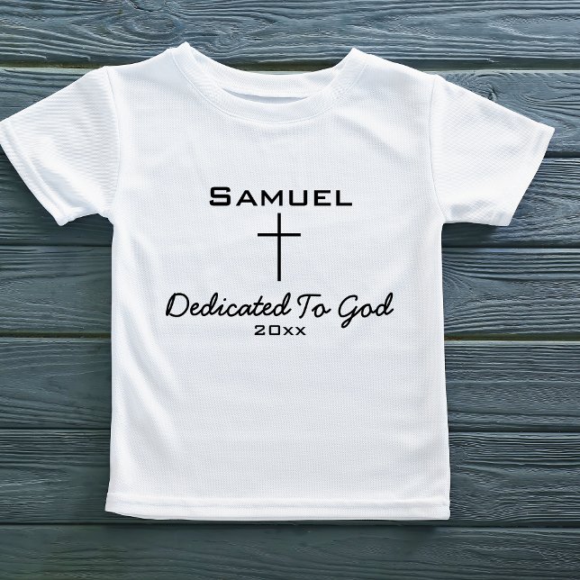 Gottseitig, Name des Kinder | Kreuz Kleinkind T-shirt (Dedicated to God, Childs Name Cross Toddler T-shirt
)