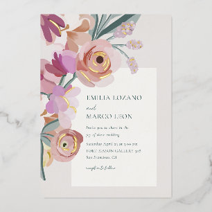Gouache Blossoms Folieneinladung