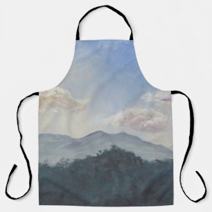 Gouache Blue Mountains: Lebhafte Naturlandschaft Schürze
