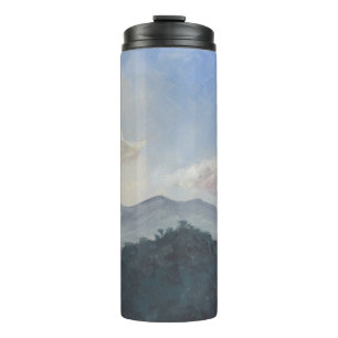 Gouache Blue Mountains: Lebhafte Naturlandschaft Thermosbecher