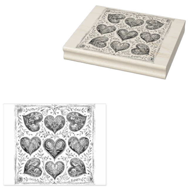 Gouache Elegance: Gouache Valentine Heart Gummistempel (Stempel)