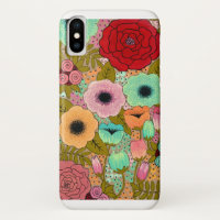 Gouache Floral Peint Garden iPhone X Coque