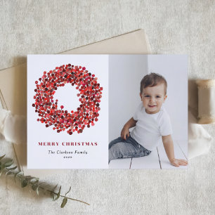 Gouache Red Winterberry Wreath Foto Weihnachten