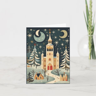 Gouache Vintag Retro Christmas Karte