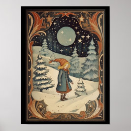 Gouache Vintag Retro Christmas Poster
