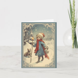 Gouache Vintage Retro Weihnachten Karte