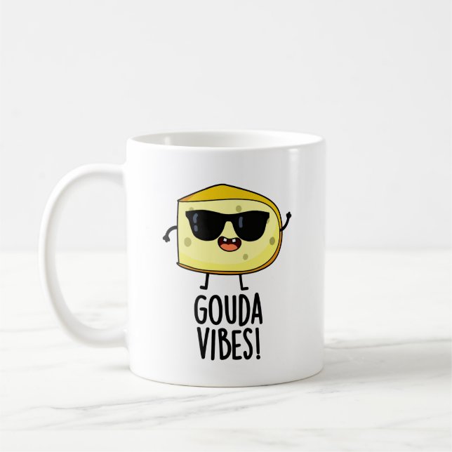 Gouda Vibes Funny Cheese Pun Kaffeetasse (Links)