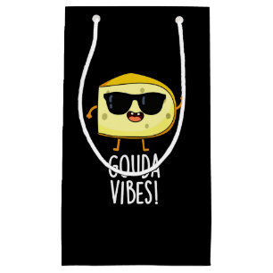Gouda Vibes Lustiger Käse-Wortwitz Dunkler Hinterg Kleine Geschenktüte