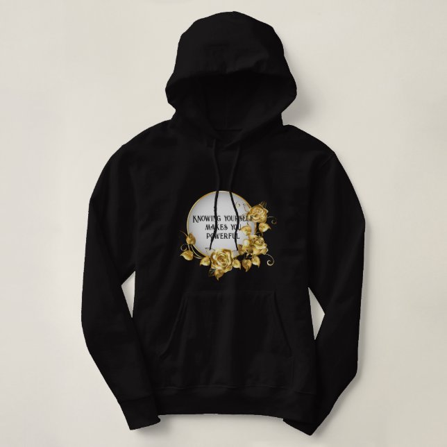 gouden opdruk met tekst hoodie (Design vorne)