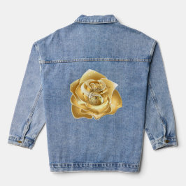 Gouden roos met logo jeansjacke