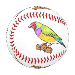 Gouldian finch bird Cartoon Illustration Baseball