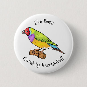 Gouldian finch bird Cartoon Illustration Button