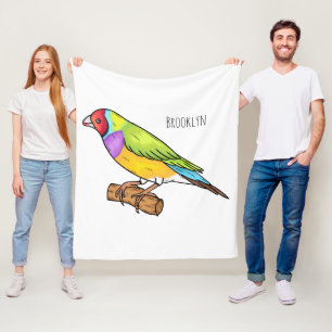 Gouldian finch bird Cartoon Illustration Fleecedecke