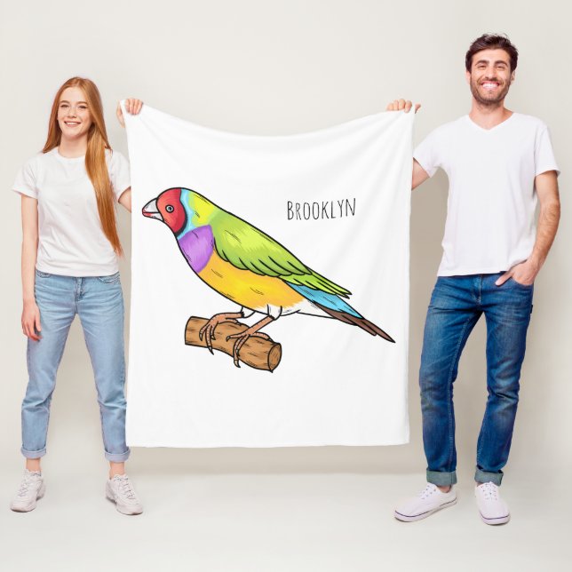 Gouldian finch bird Cartoon Illustration Fleecedecke (Beispiel)