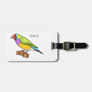 Gouldian finch bird Cartoon Illustration Gepäckanhänger