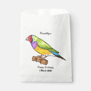 Gouldian finch bird Cartoon Illustration Geschenktütchen