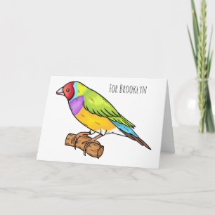 Gouldian finch bird Cartoon Illustration Karte