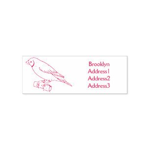Gouldian finch bird Cartoon Illustration Permastempel